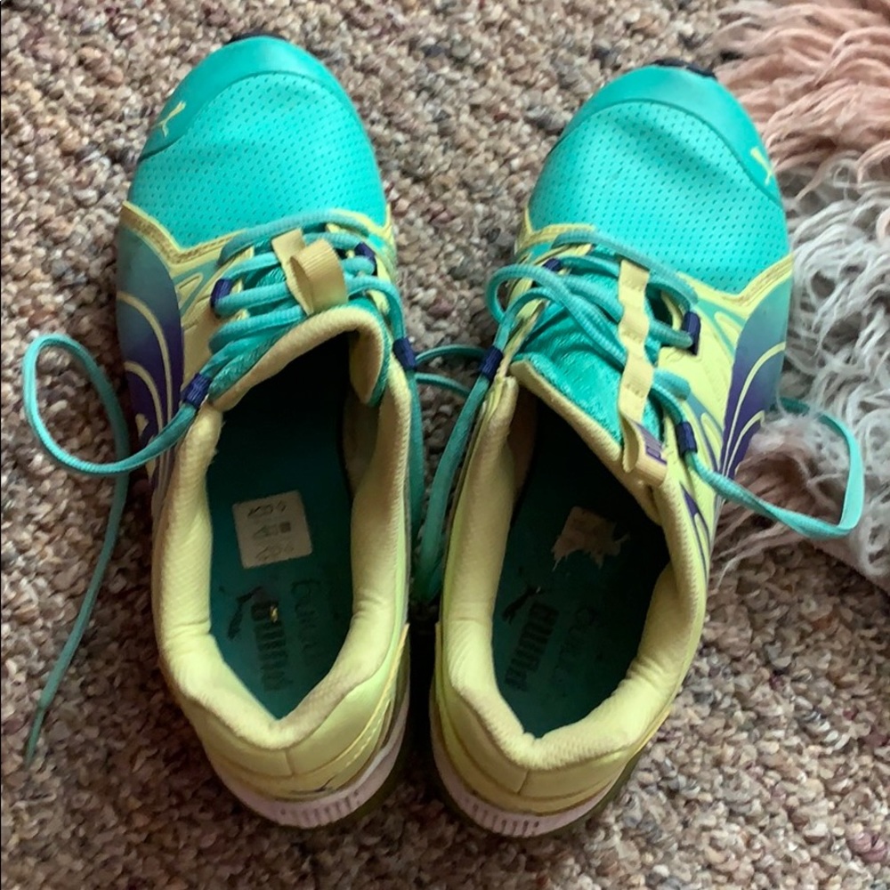 Lime green and a little yellow sneakers